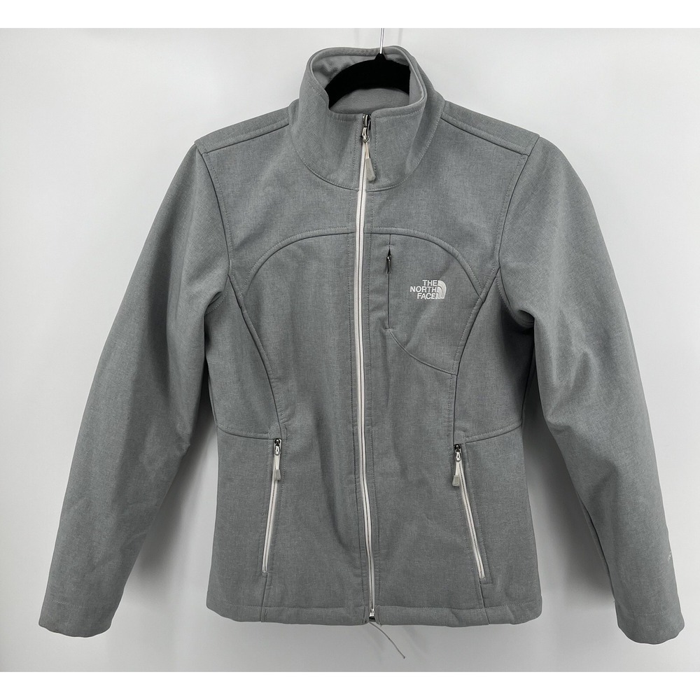 The North Face Windwall Jacket Full Zip Softshell Womens Small Gray‎